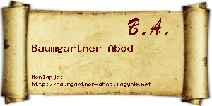 Baumgartner Abod névjegykártya
